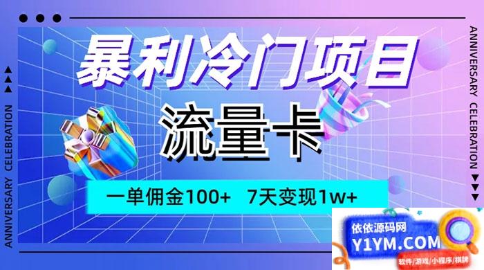 独特高利润项目，流量卡玩法，每单可获得100+佣金，7天内实现1w+收益插图