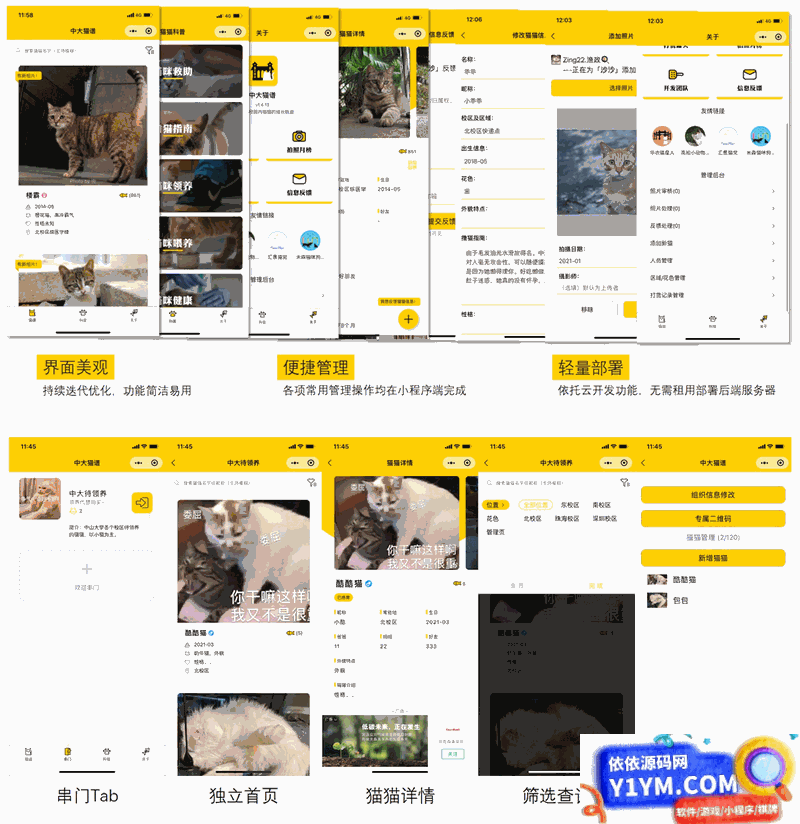 校园流浪猫信息记录和分享的小程序源码插图